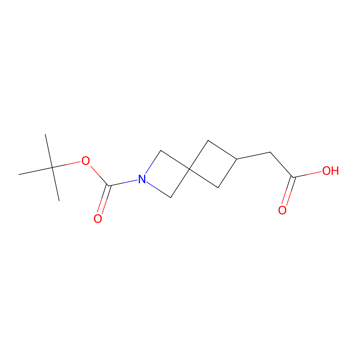 2-(2-(tert-Butoxycarbonyl)-2-azaspiro[3.3]heptan-6-yl)acetic acid molecular structure, CAS 1251002-39-7