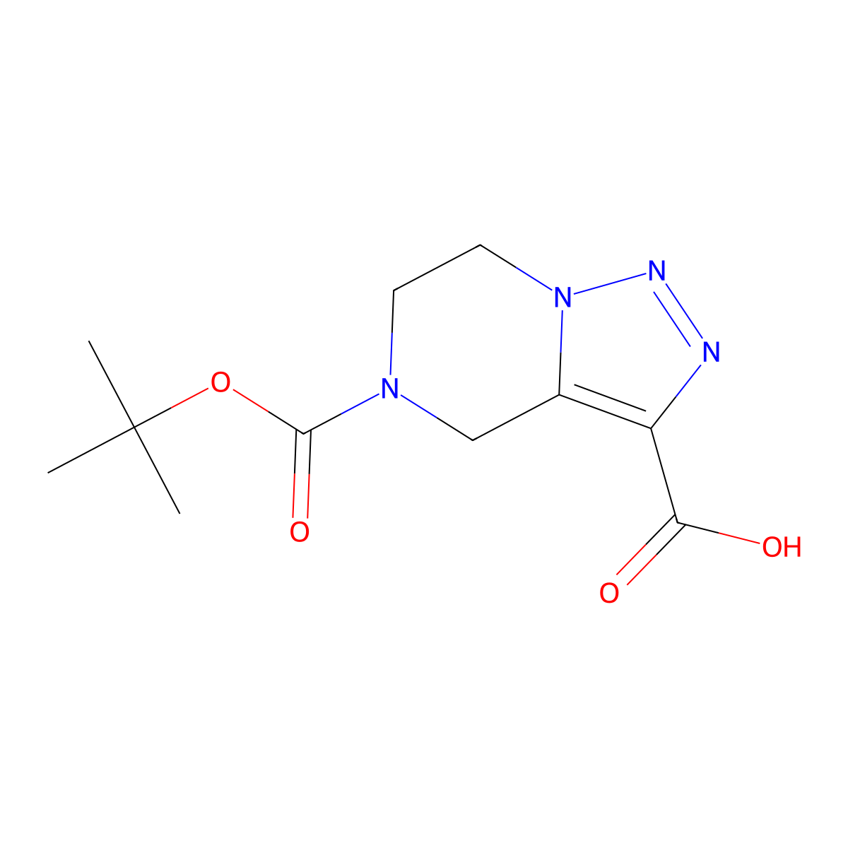 5-(tert-Butoxycarbonyl)-4,5,6,7-tetrahydro-[1,2,3]triazolo[1,5-a]pyrazine-3-carboxylic acid molecular structure, CAS 1251002-60-4