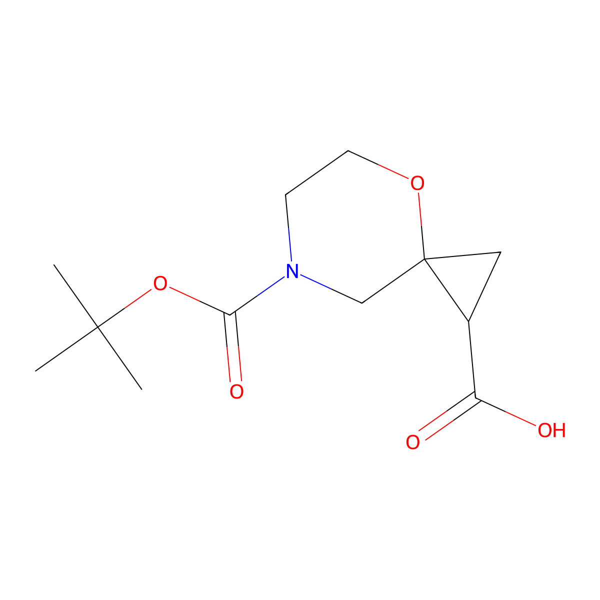 7-[(Tert-butoxy)carbonyl]-4-oxa-7-azaspiro[2.5]octane-1-carboxylic acid molecular structure, CAS 1251002-65-9