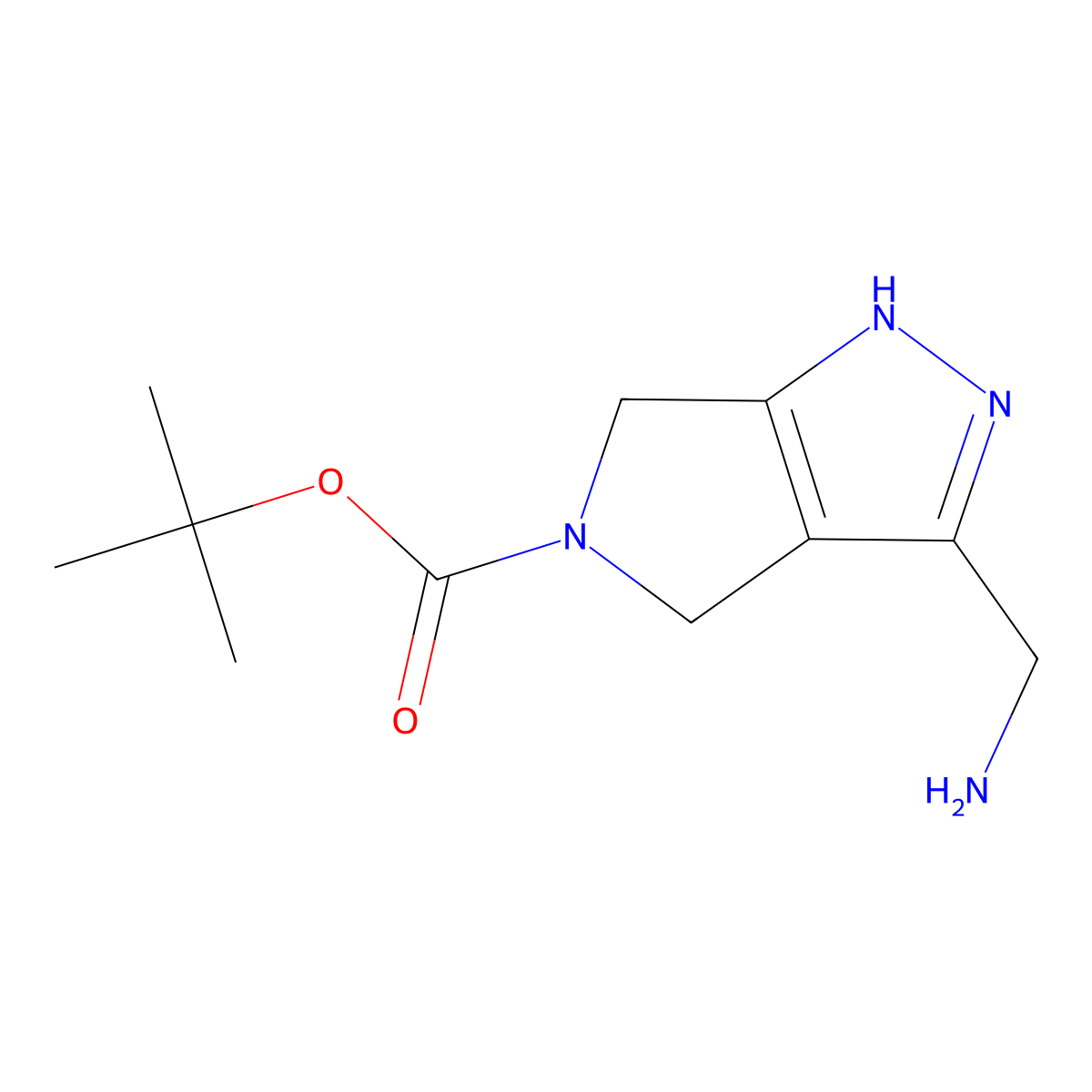 tert-Butyl 3-(aminomethyl)-4,6-dihydropyrrolo[3,4-c]pyrazole-5(1H)-carboxylate molecular structure, CAS 1251002-81-9