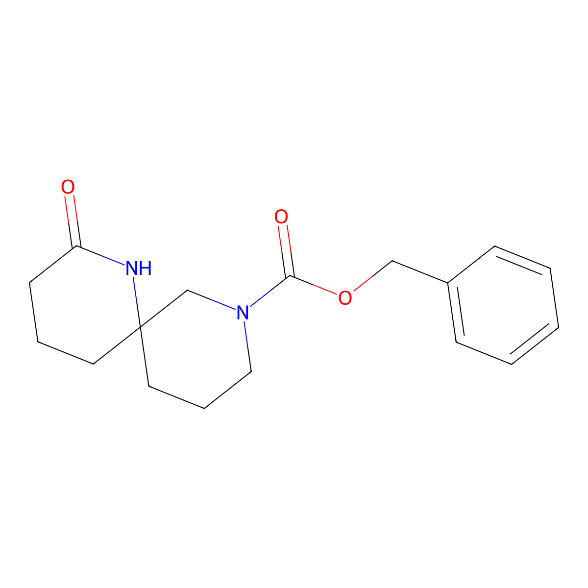 Benzyl 2-oxo-1,8-diazaspiro[5.5]undecane-8-carboxylate molecular structure, CAS 1251003-28-7