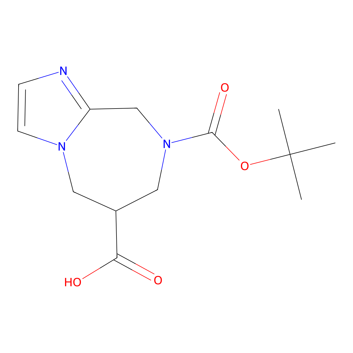 8-[(tert-butoxy)carbonyl]-5H,6H,7H,8H,9H-imidazo[1,2-a][1,4]diazepine-6-carboxylicacid molecular structure, CAS 1251003-66-3