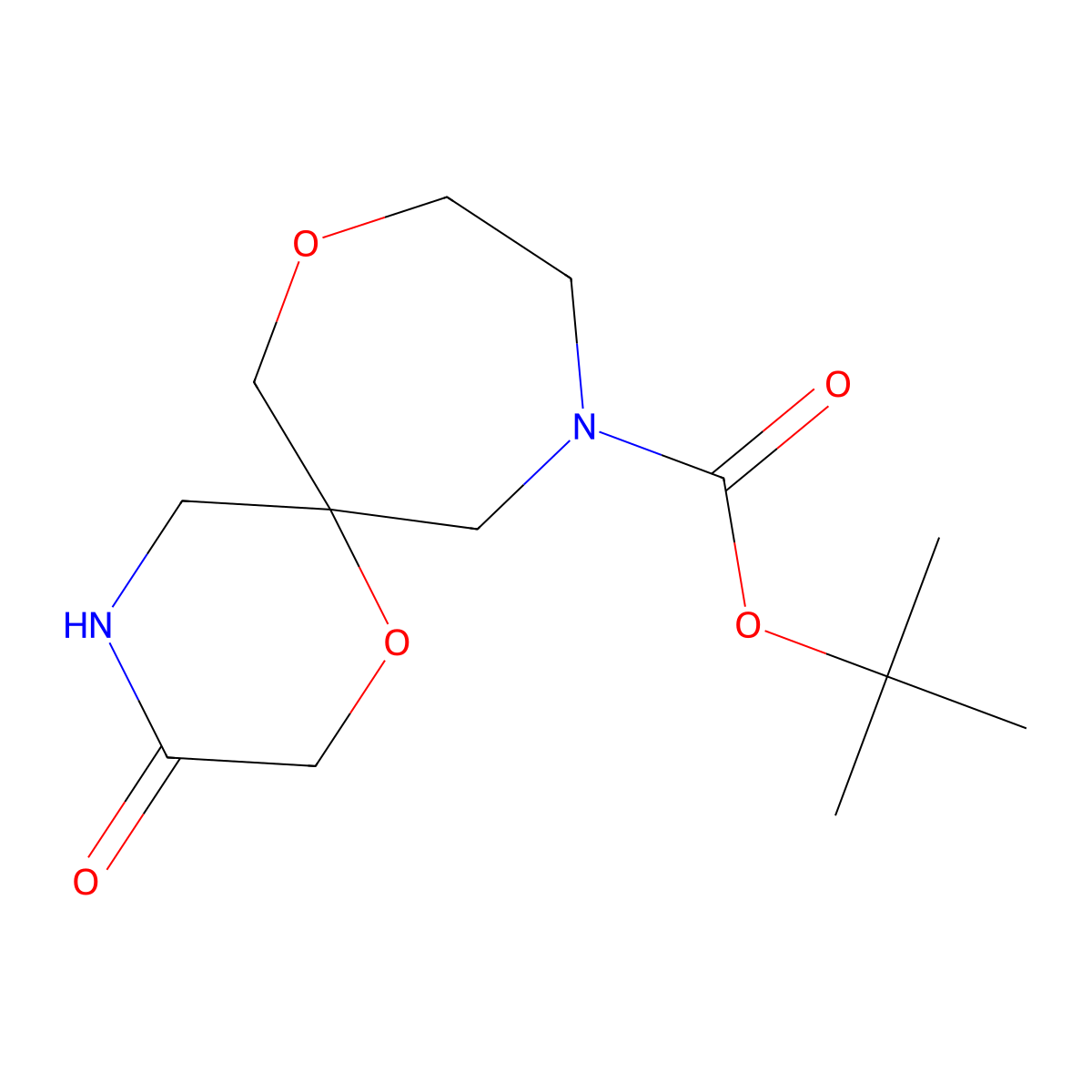 3-Oxo-1,8-dioxa-4,11-diaza-spiro[5.6]dodecane-11-carboxylic acid tert-butyl ester molecular structure, CAS 1251003-86-7