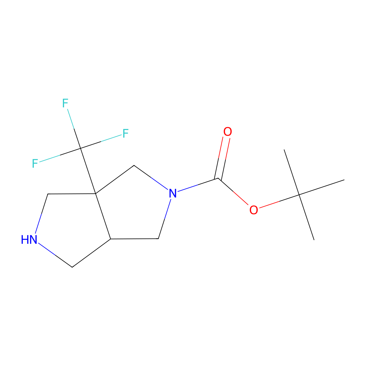 tert-butyl (3aR,6aR)-3a-(trifluoromethyl)-1,2,3,4,6,6a-hexahydropyrrolo[3,4-c]pyrrole-5-carboxylate molecular structure, CAS 1251004-14-4