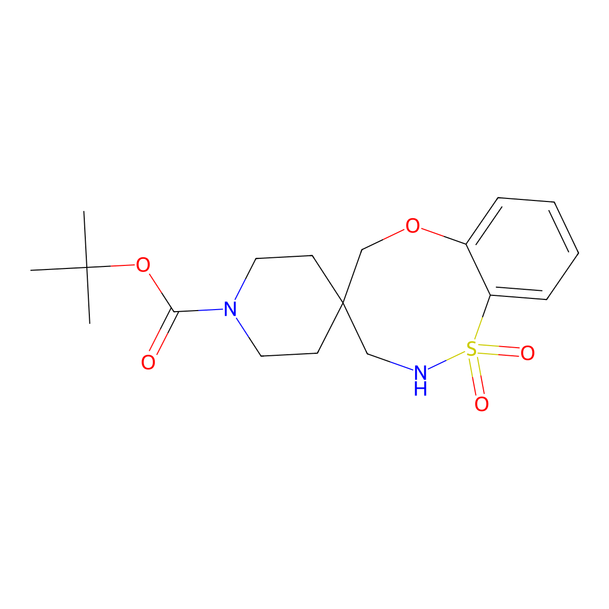 Tert-Butyl 3,5-Dihydro-2H-Spiro[Benzo[B][1,4,5]Oxathiazocine-4,4-Piperidine]-1-Carboxylate 1,1-Dioxide molecular structure, CAS 1251004-16-6