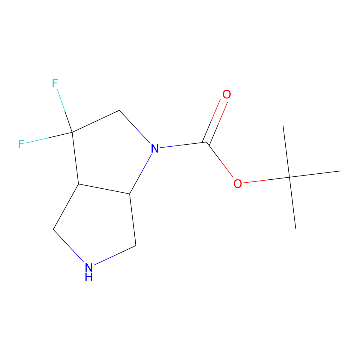 Tert-butyl 3,3-difluoro-octahydropyrrolo[2,3-c]pyrrole-1-carboxylate molecular structure, CAS 1251004-52-0