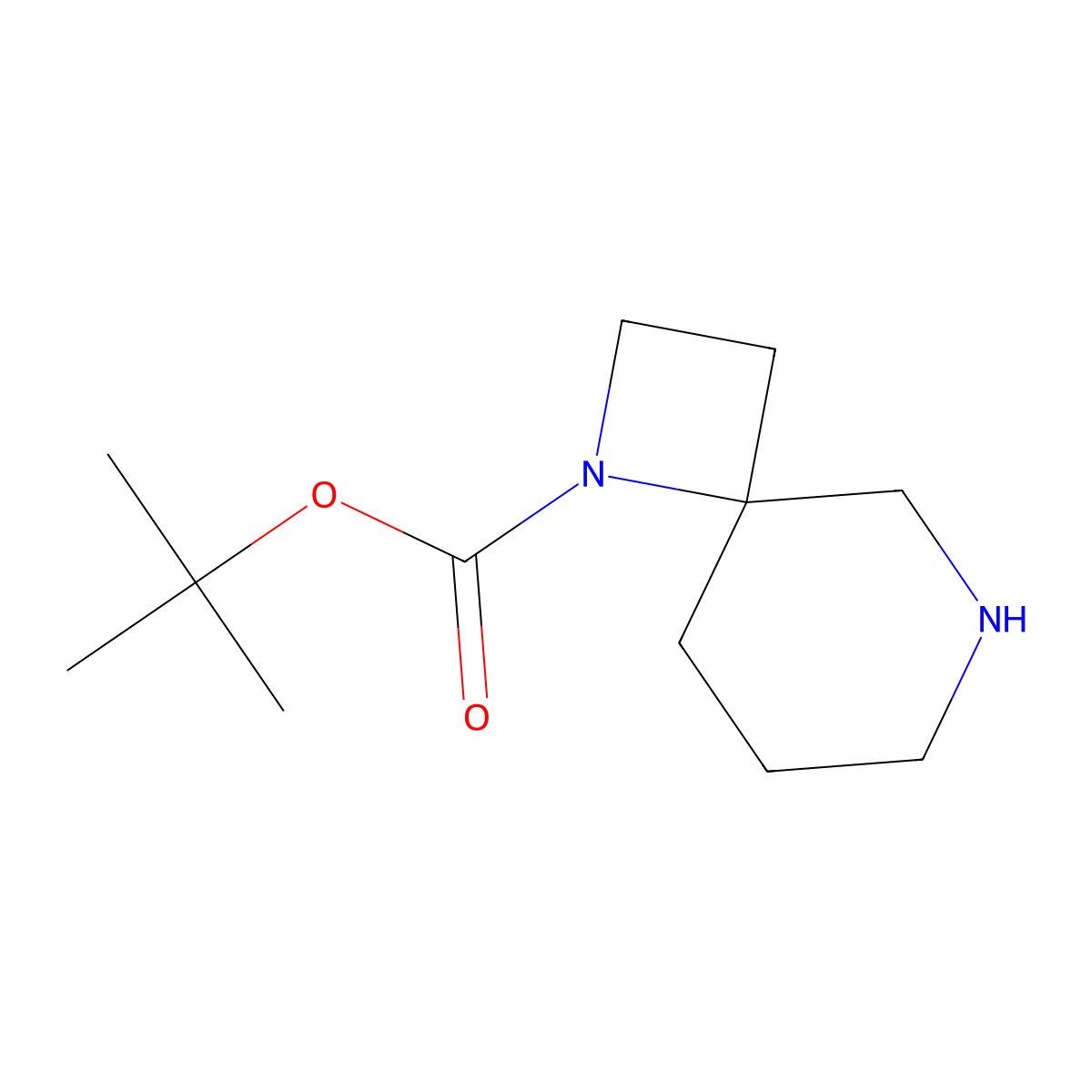 tert-Butyl 1,6-diazaspiro[3.5]nonane-1-carboxylate molecular structure, CAS 1251005-45-4