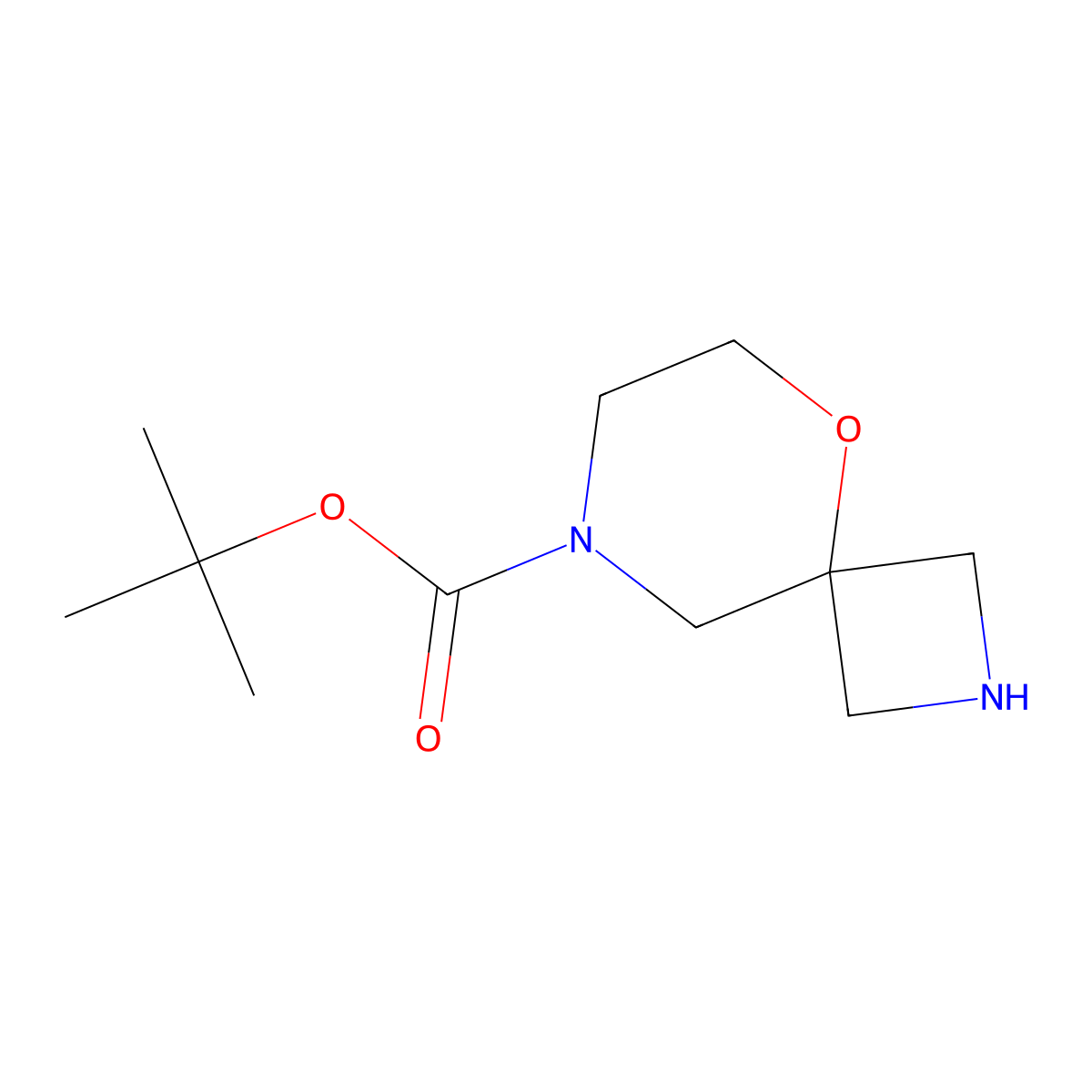 tert-Butyl 5-oxa-2,8-diazaspiro[3.5]nonane-8-carboxylate molecular structure, CAS 1251005-61-4