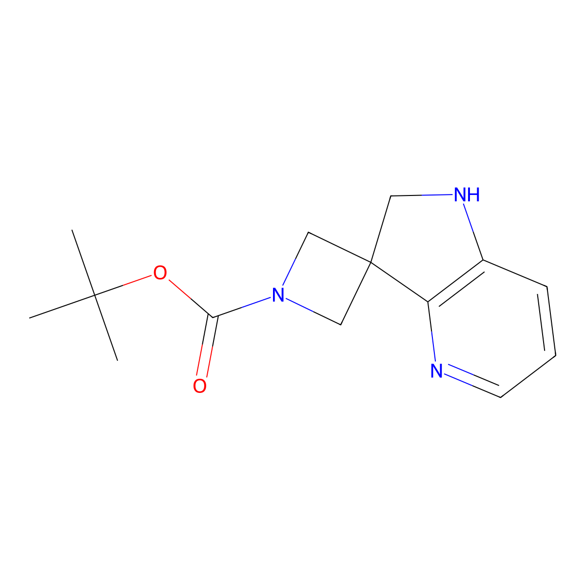 Tert-butyl 1',2'-dihydrospiro[azetidine-3,3'-pyrrolo[3,2-b]pyridine]-1-carboxylate molecular structure, CAS 1251005-78-3