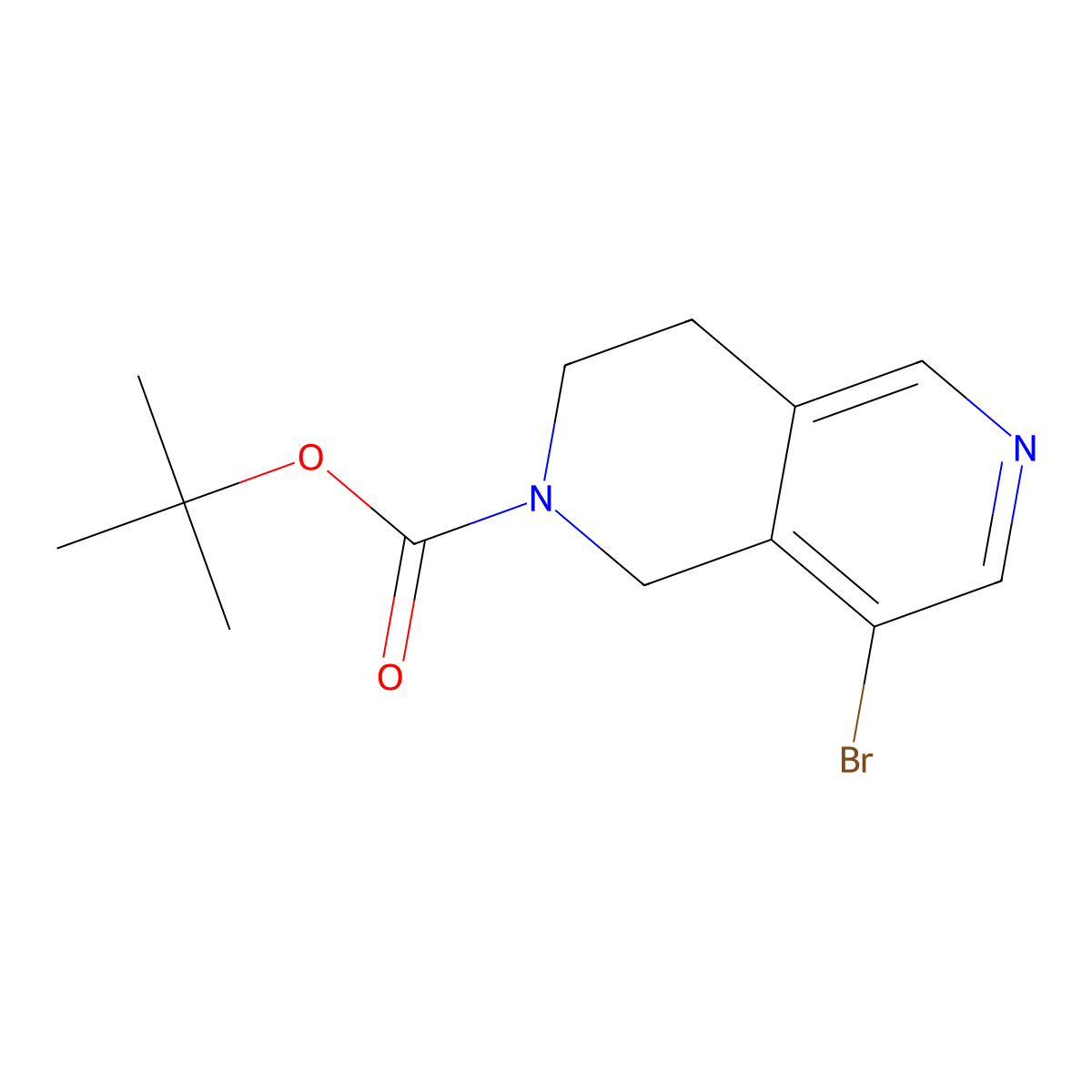 tert-butyl 8-bromo-3,4-dihydro-1H-2,6-naphthyridine-2-carboxylate molecular structure, CAS 1251006-03-7