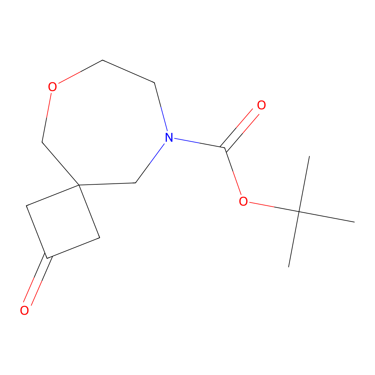 Tert-butyl 2-oxo-6-oxa-9-azaspiro[3.6]decane-9-carboxylate molecular structure, CAS 1251006-25-3