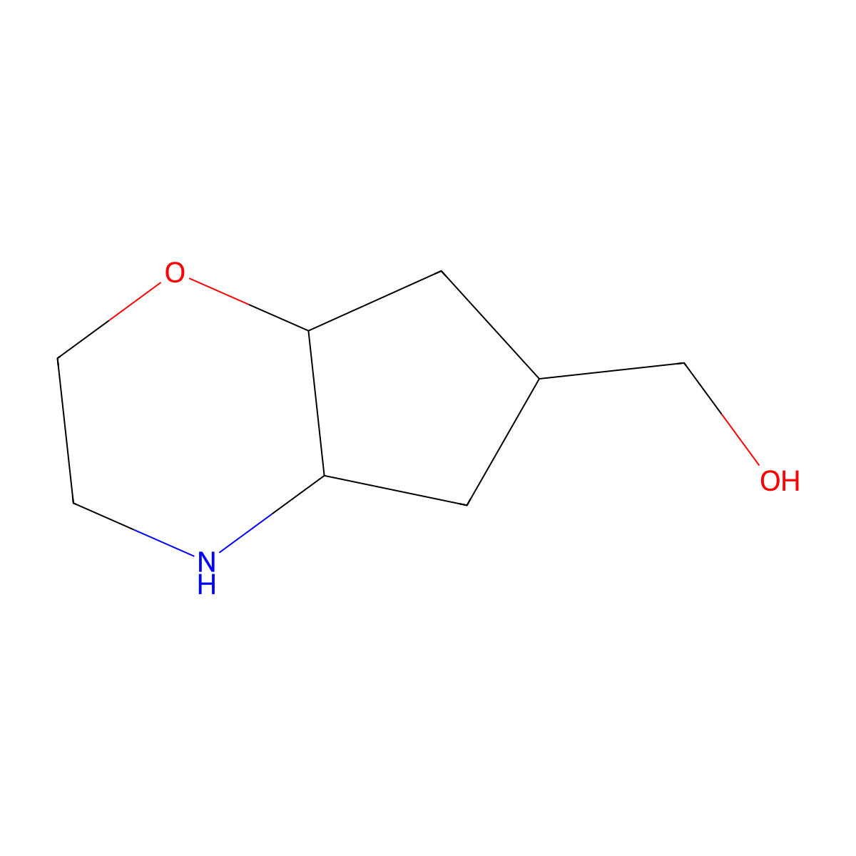 (Octahydrocyclopenta[b][1,4]oxazin-6-yl)methanol molecular structure, CAS 1251006-37-7