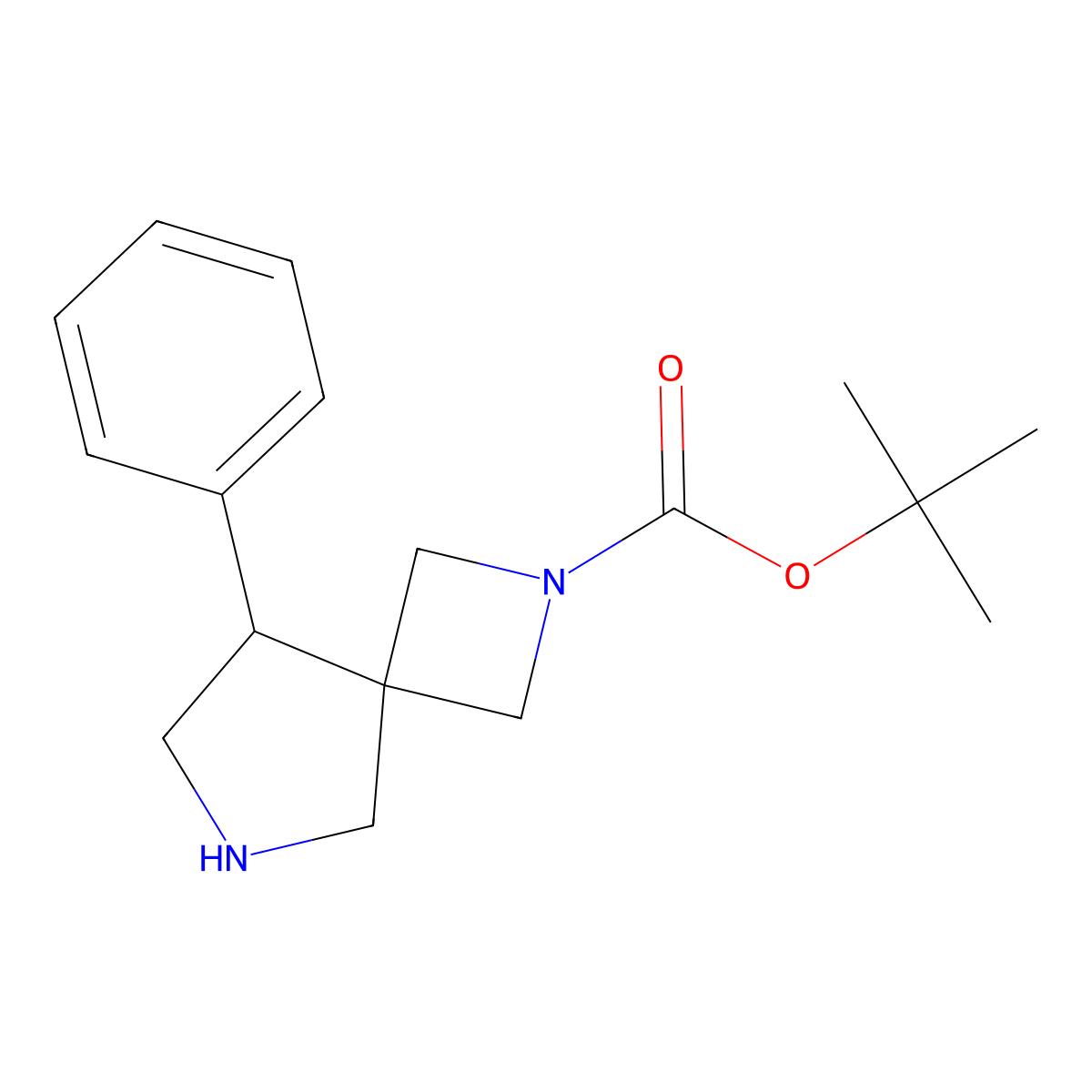 tert-Butyl 8-phenyl-2,6-diazaspiro[3.4]octane-2-carboxylate molecular structure, CAS 1251006-63-9