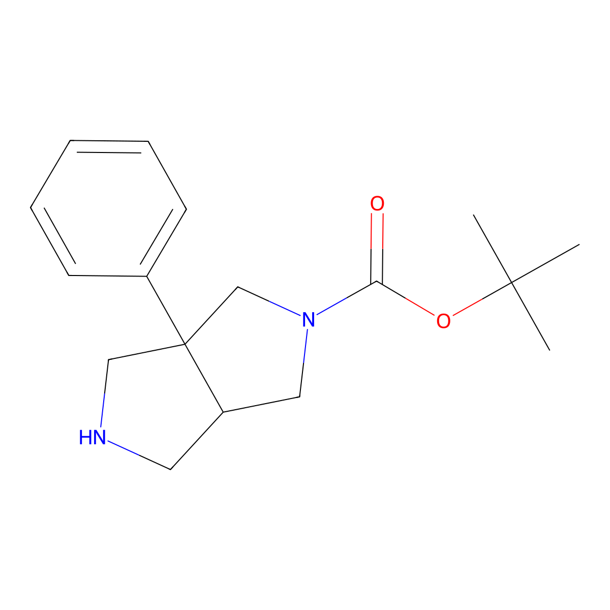 cis-tert-Butyl 3a-phenylhexahydropyrrolo[3,4-c]pyrrole-2(1H)-carboxylate molecular structure, CAS 1251007-24-5
