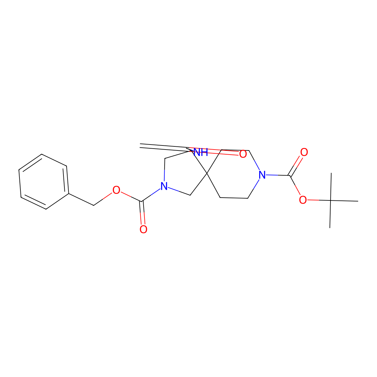 1-Oxo-2,9,13-triaza-dispiro[4.0.5.3]tetradecane-9,13-dicarboxylic acid 13-benzyl ester 9-tert-butyl ester molecular structure, CAS 1251007-50-7