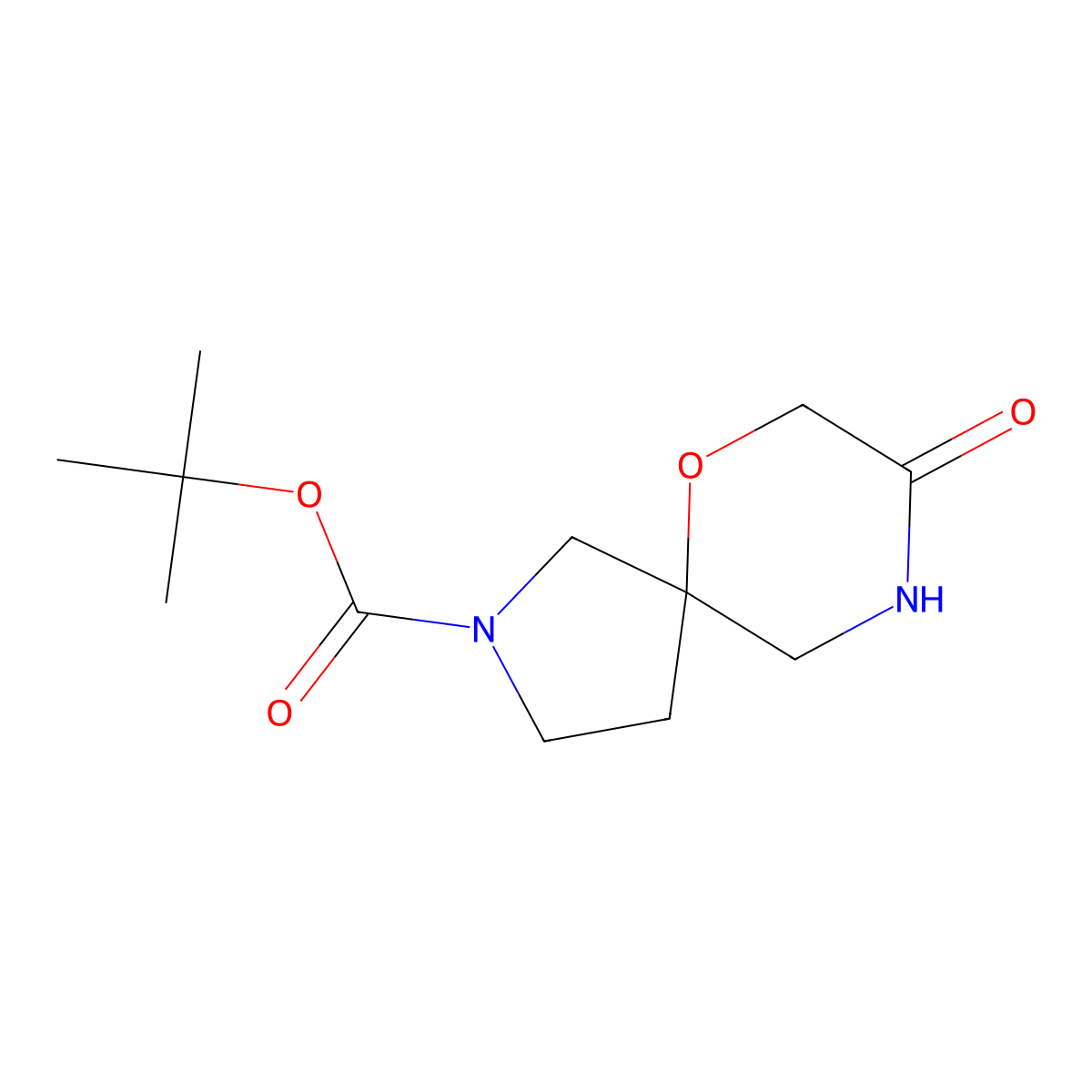 tert-Butyl 8-oxo-6-oxa-2,9-diazaspiro[4.5]decane-2-carboxylate molecular structure, CAS 1251007-91-6
