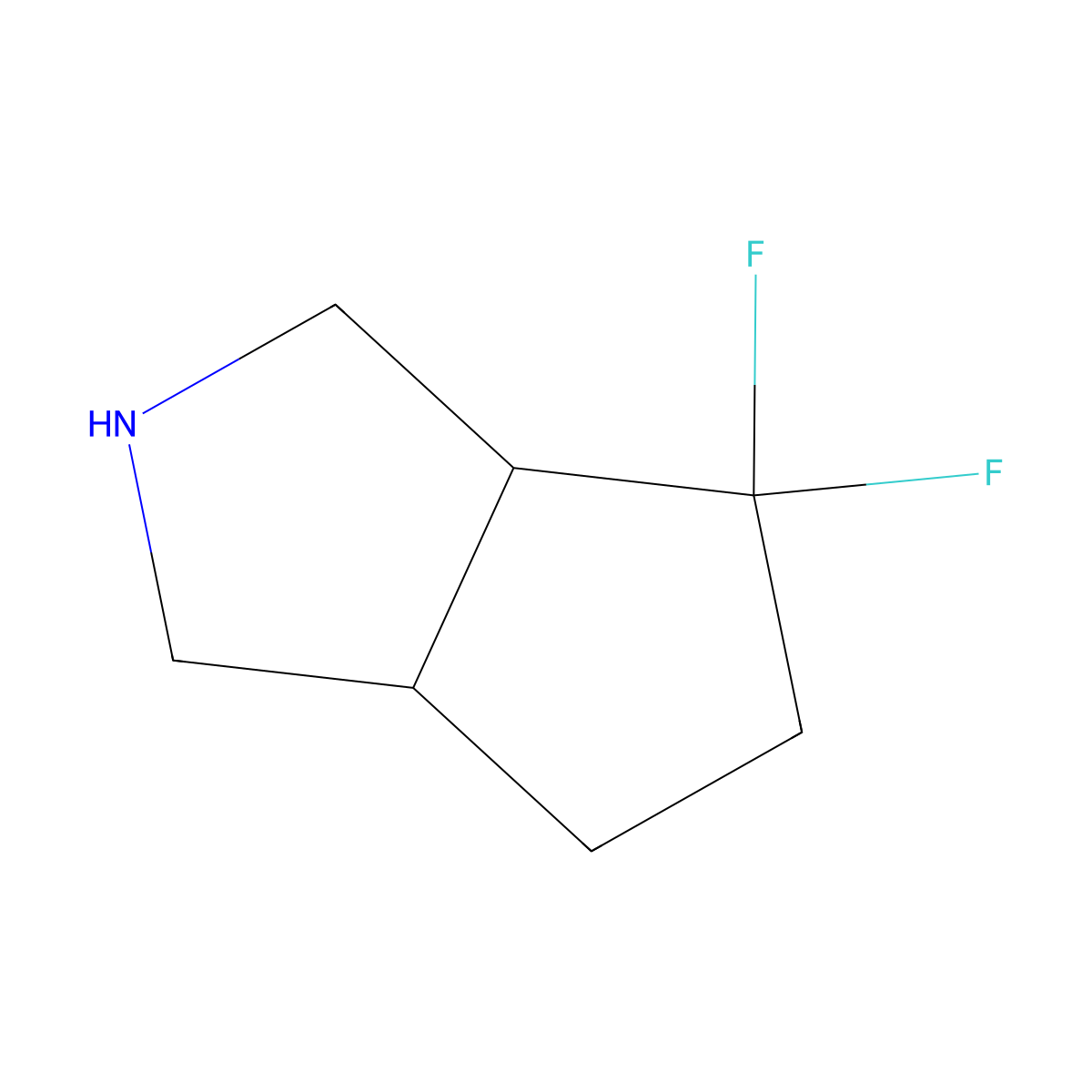 cis-4,4-Difluorooctahydrocyclopenta[c]pyrrole molecular structure, CAS 1251008-46-4
