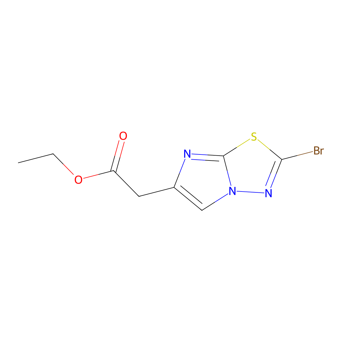 Ethyl 2-(2-bromoimidazo[2,1-b][1,3,4]thiadiazol-6-yl)acetate molecular structure, CAS 1251008-63-5