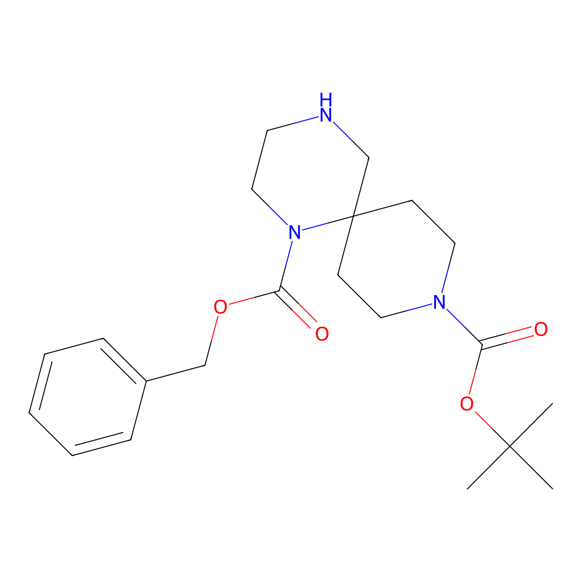 1-Benzyl 9-tert-butyl 1,4,9-triazaspiro[5.5]undecane-1,9-dicarboxylate molecular structure, CAS 1251008-98-6