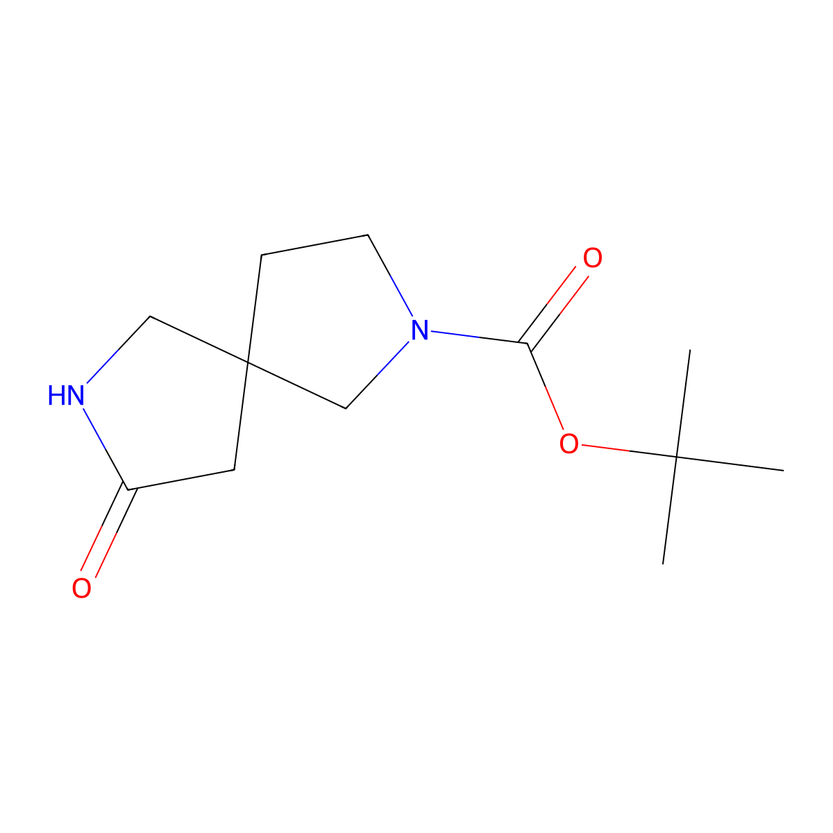 tert-Butyl 8-oxo-2,7-diazaspiro(4.4)nonane-2-carboxylate molecular structure, CAS 1251009-03-6