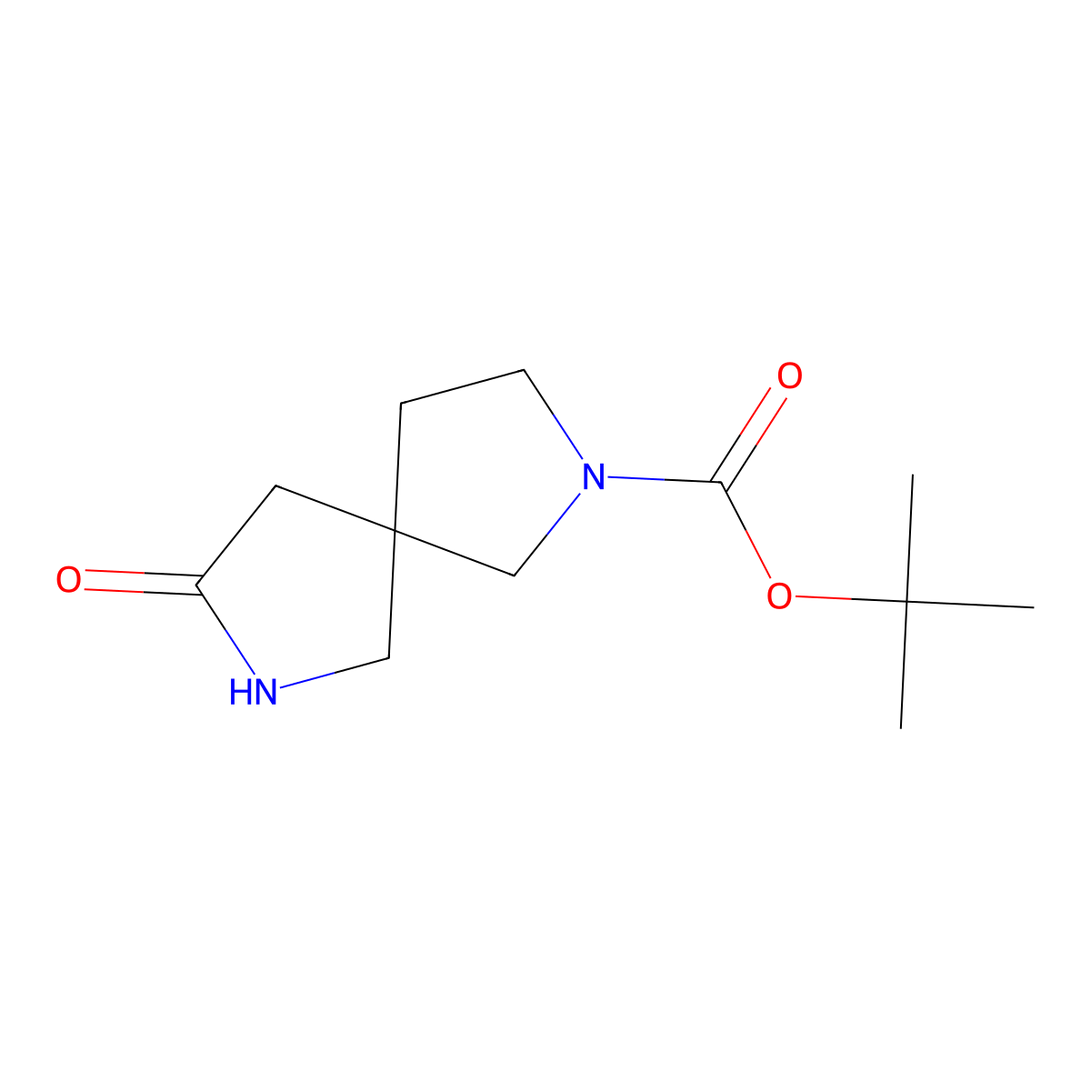tert-Butyl 8-oxo-2,7-diazaspiro(4.4)nonane-2-carboxylate molecular structure, CAS 1251009-03-6