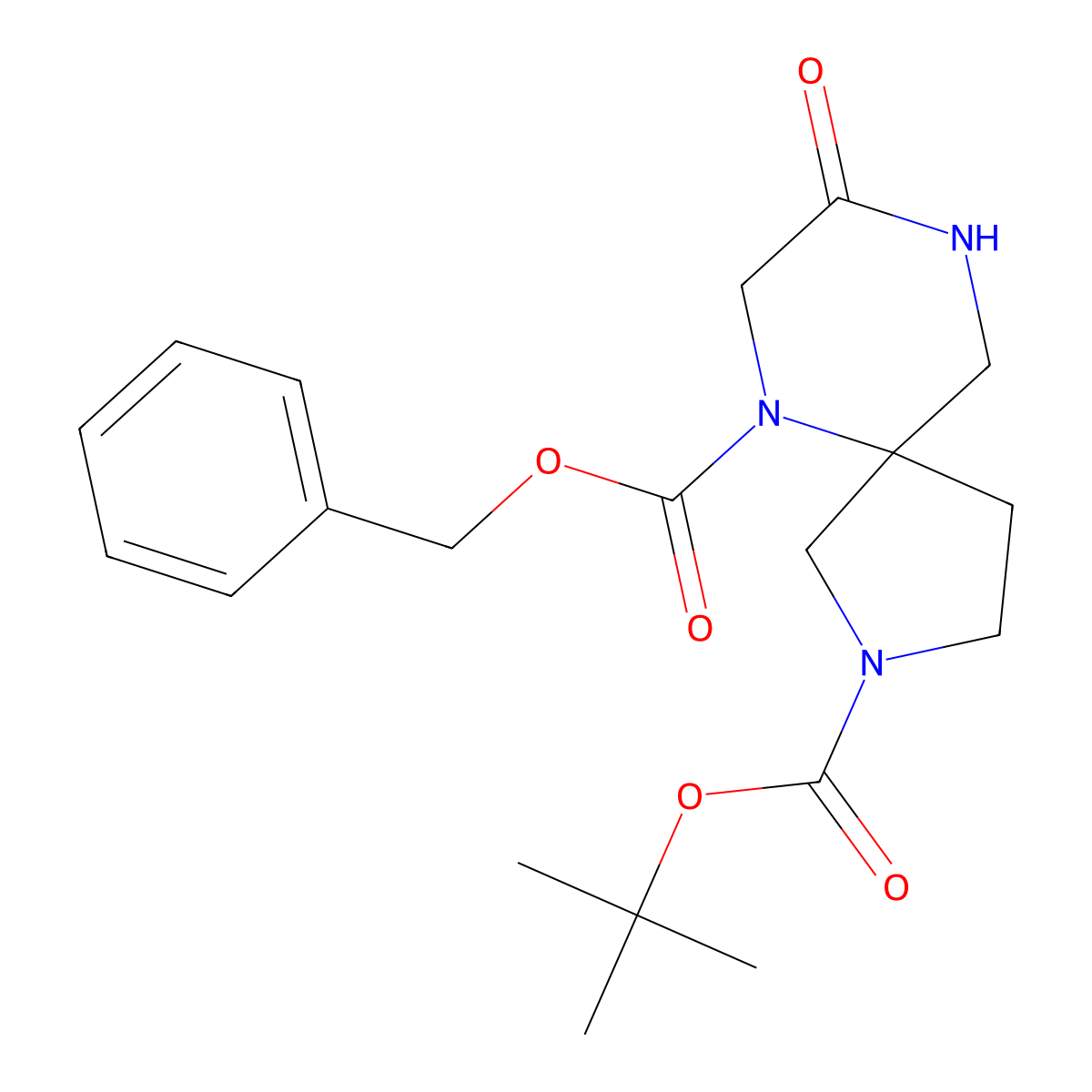 6-Benzyl 2-tert-butyl 8-oxo-2,6,9-triazaspiro[4.5]decane-2,6-dicarboxylate molecular structure, CAS 1251009-05-8