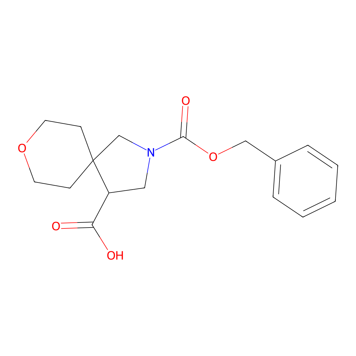 2-[(Benzyloxy)carbonyl]-8-oxa-2-azaspiro[4.5]decane-4-carboxylic acid molecular structure, CAS 1251009-64-9