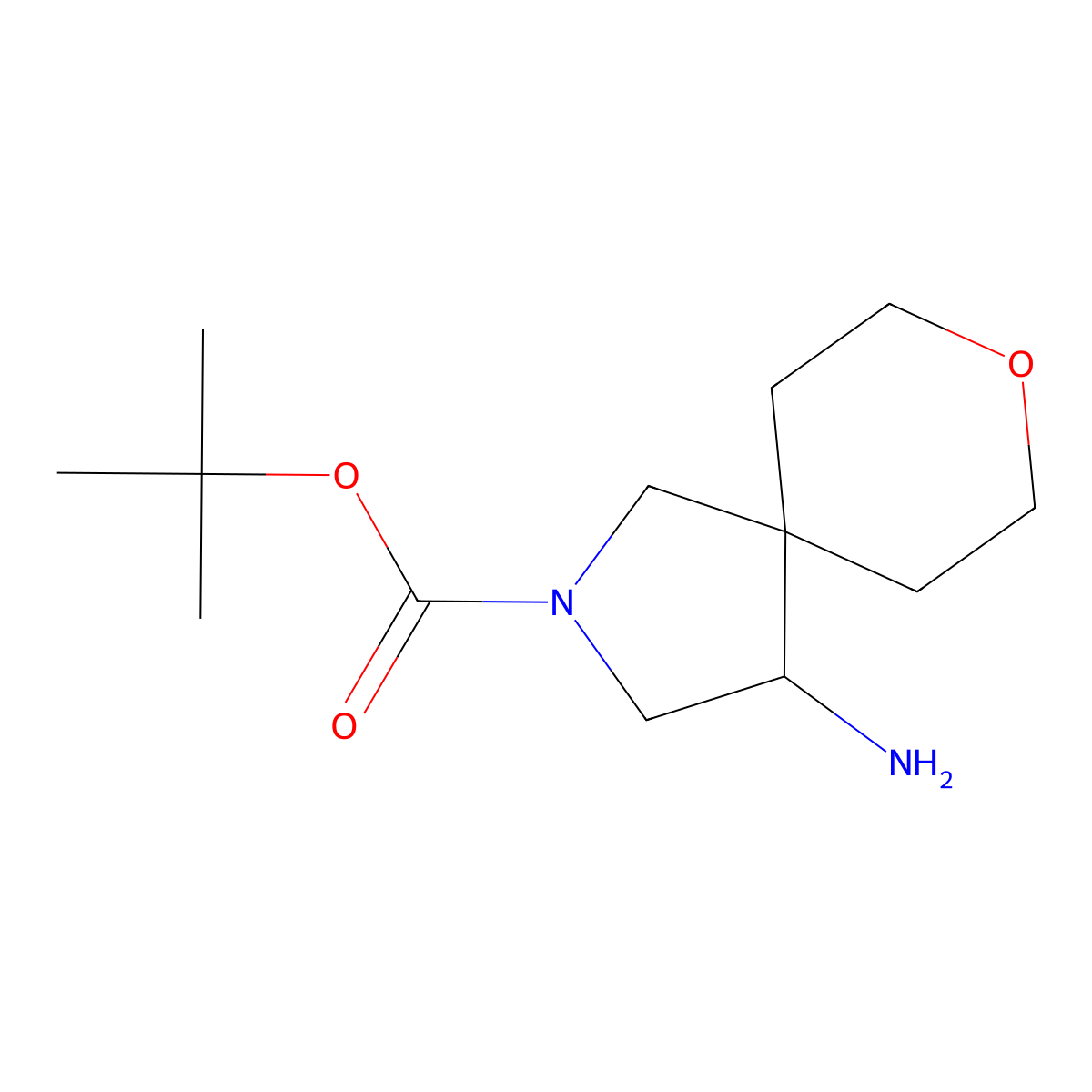 Tert-butyl 4-amino-8-oxa-2-azaspiro[4.5]decane-2-carboxylate molecular structure, CAS 1251009-69-4