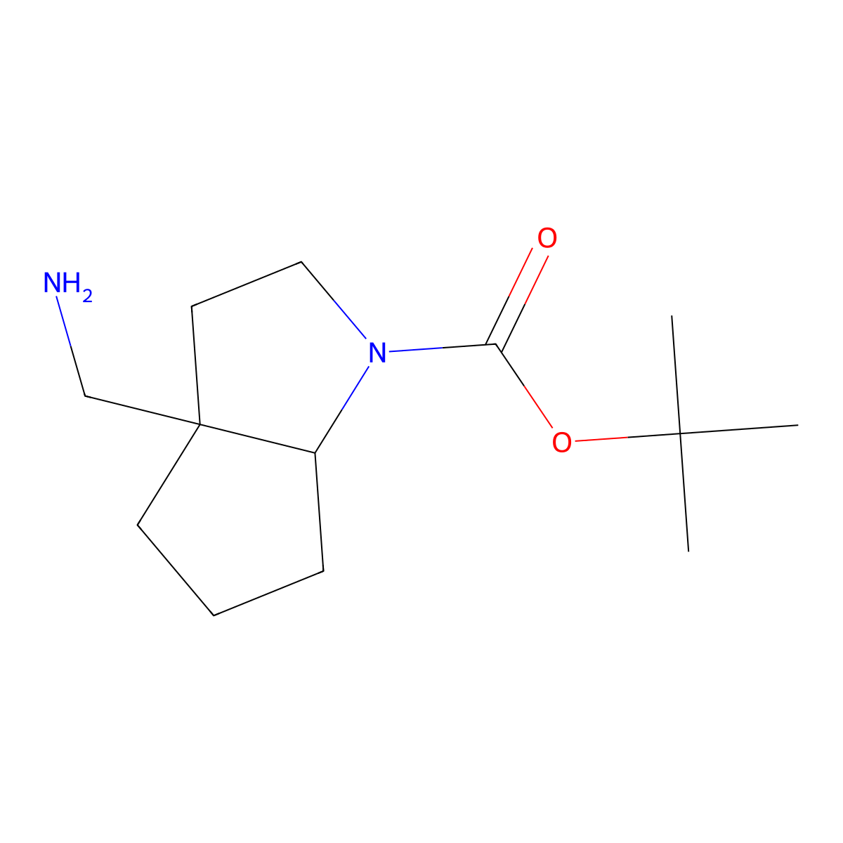tert-Butyl 3a-(aminomethyl)-octahydrocyclopenta[b]pyrrole-1-carboxylate molecular structure, CAS 1251009-78-5