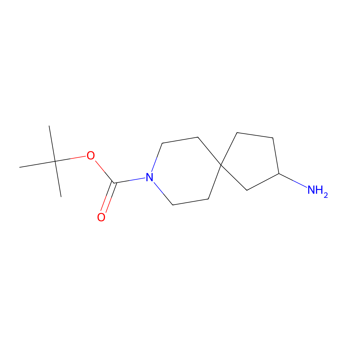 Tert-butyl 2-amino-8-azaspiro(4.5)decane-8-carboxylate molecular structure, CAS 1251010-90-8