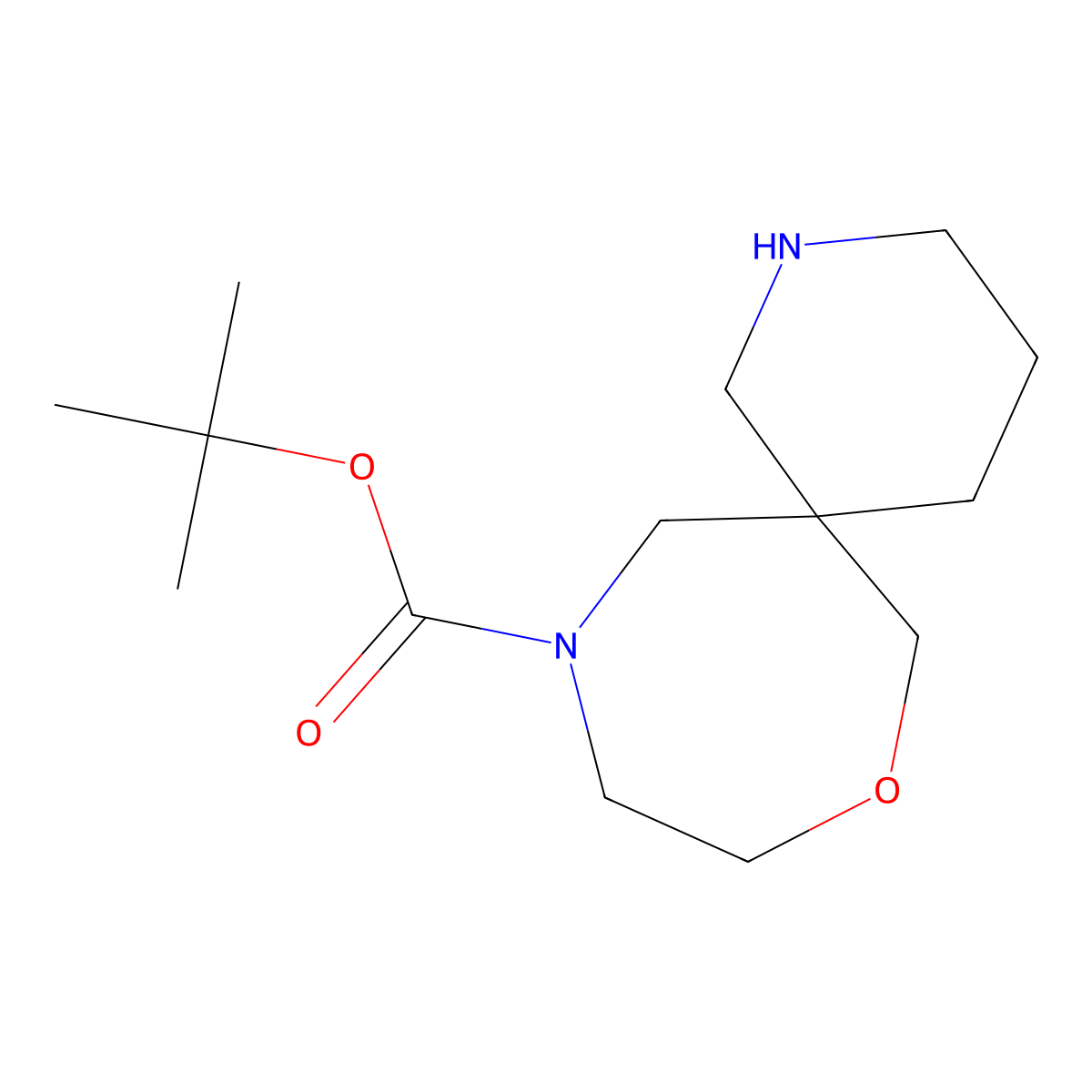 Tert-butyl 8-oxa-2,11-diazaspiro[5.6]dodecane-11-carboxylate molecular structure, CAS 1251010-92-0