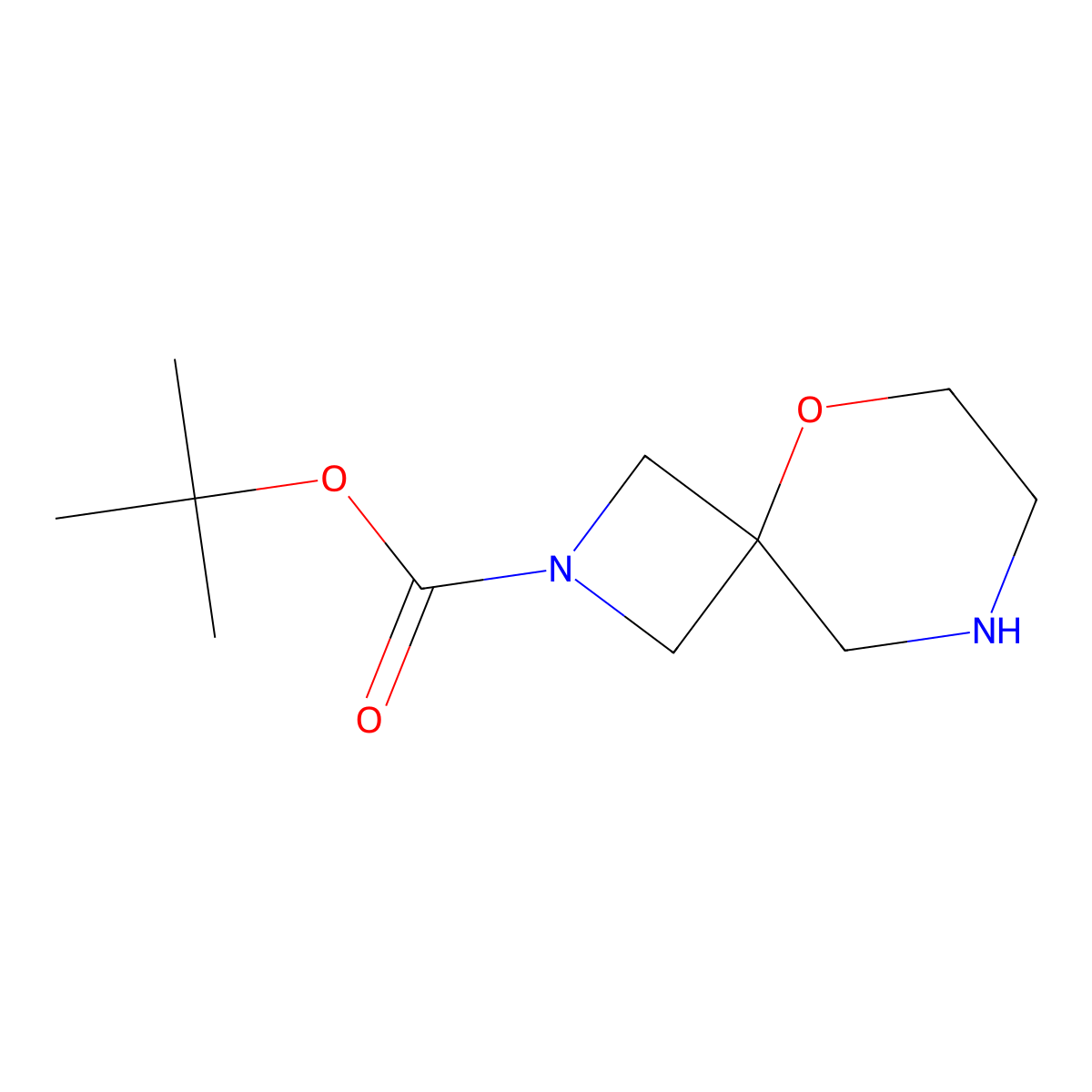 5-Oxa-2,8-diazaspiro(3.5)nonane, N2-BOC protected molecular structure, CAS 1251011-05-8