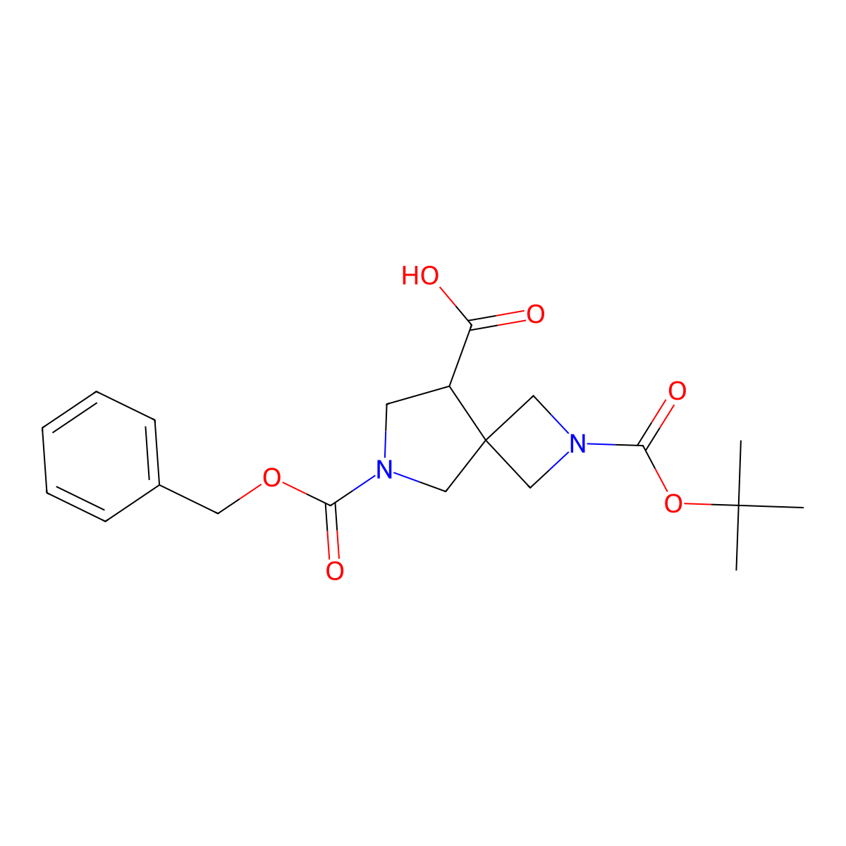 6-((Benzyloxy)carbonyl)-2-(tert-butoxycarbonyl)-2,6-diazaspiro[3.4]octane-8-carboxylic acid molecular structure, CAS 1251011-09-2