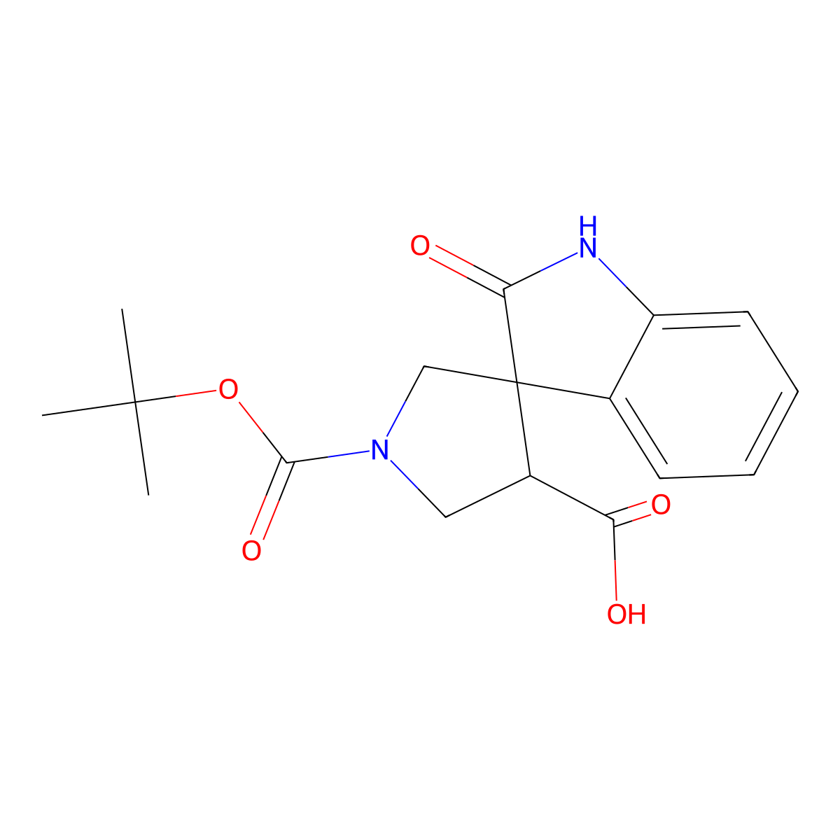 1'-(tert-Butoxycarbonyl)-2-oxospiro[indoline-3,3'-pyrrolidine]-4'-carboxylic acid molecular structure, CAS 1251011-21-8