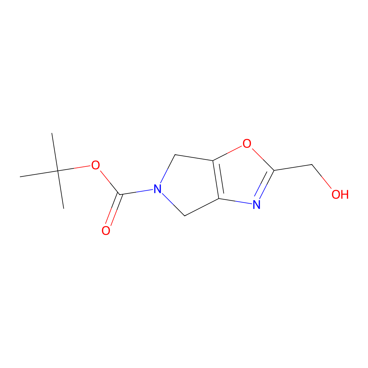 tert-Butyl 2-(hydroxymethyl)-4H-pyrrolo[3,4-d]oxazole-5(6H)-carboxylate molecular structure, CAS 1251012-01-7