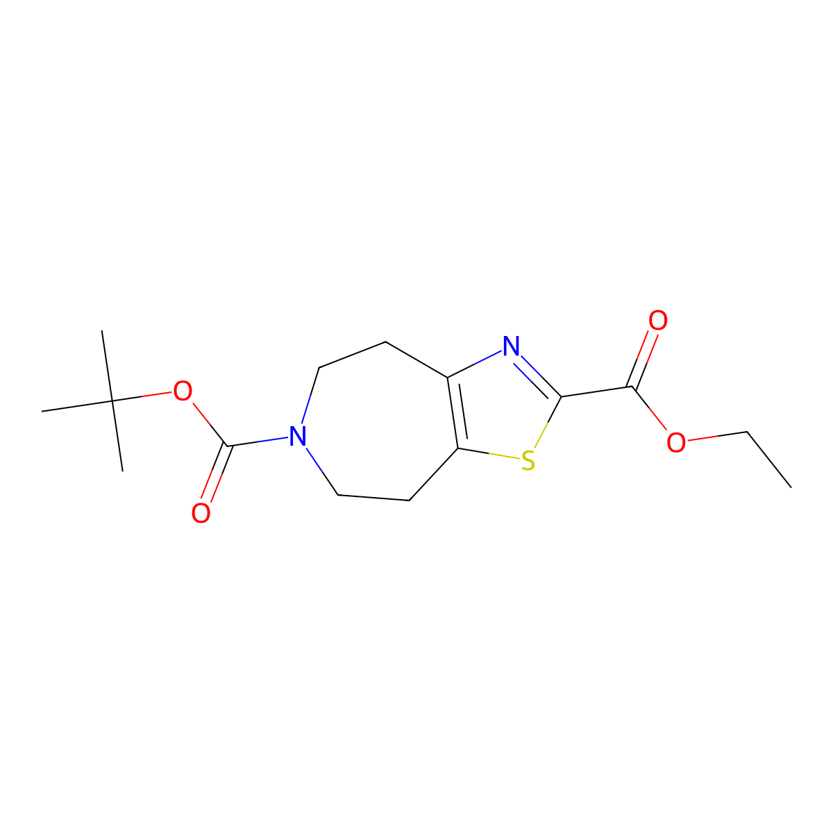 6-tert-Butyl 2-ethyl 7,8-dihydro-4H-thiazolo[4,5-d]azepine-2,6(5H)-dicarboxylate molecular structure, CAS 1251012-02-8