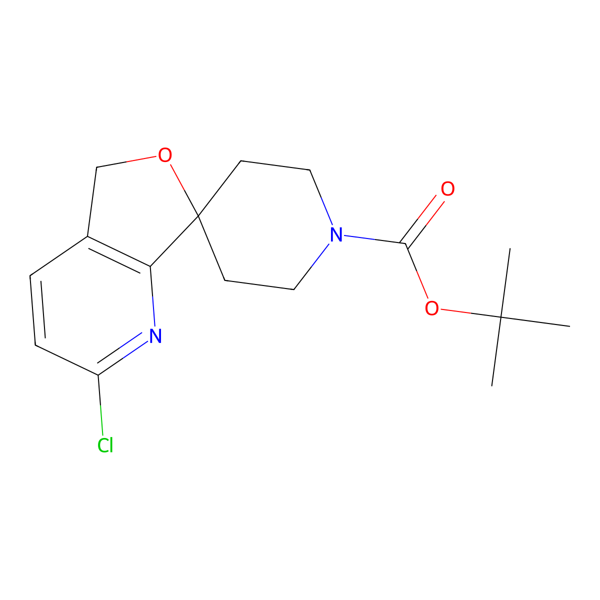 tert-Butyl 2-chloro-5H-spiro[furo[3,4-b]pyridine-7,4'-piperidine]-1'-carboxylate molecular structure, CAS 1251012-22-2