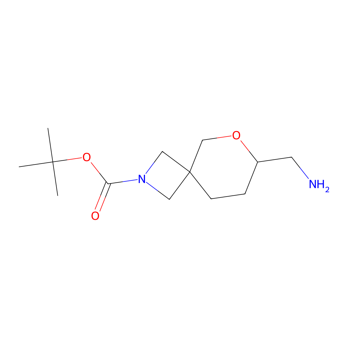 Tert-butyl 7-(aminomethyl)-6-oxa-2-azaspiro[3.5]nonane-2-carboxylate molecular structure, CAS 1251012-44-8
