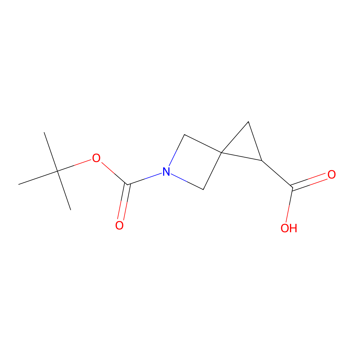5-[(Tert-butoxy)carbonyl]-5-azaspiro[2.3]hexane-1-carboxylic acid molecular structure, CAS 1251012-82-4