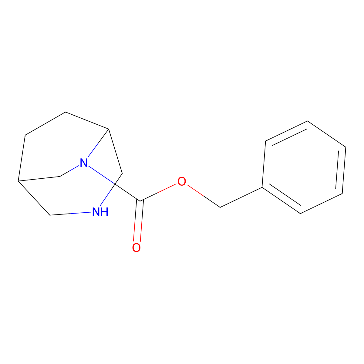 Benzyl 3,6-diazabicyclo[3.2.2]nonane-6-carboxylate molecular structure, CAS 1251013-17-8