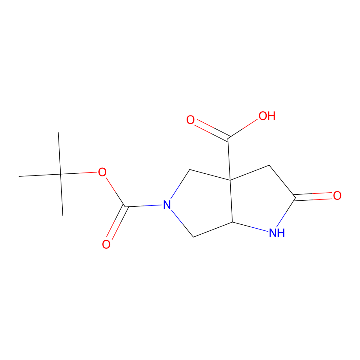 rac-(3aR,6aS)-5-[(tert-butoxy)carbonyl]-2-oxo-octahydropyrrolo[3,4-b]pyrrole-3a-carboxylic acid molecular structure, CAS 1251013-32-7
