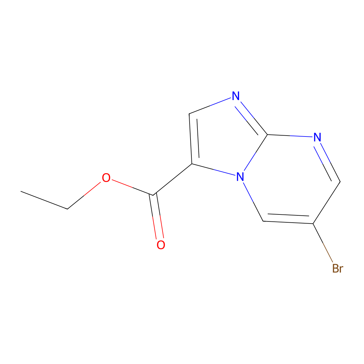 Ethyl 6-bromoimidazo[1,2-a]pyrimidine-3-carboxylate molecular structure, CAS 1251013-42-9