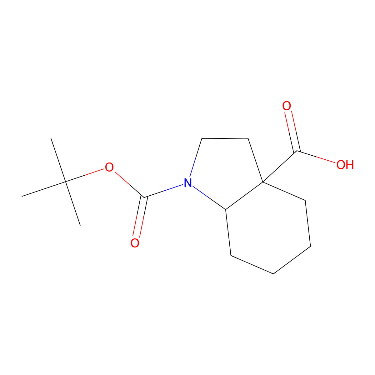 1-[(tert-butoxy)carbonyl]-octahydro-1H-indole-3a-carboxylic acid molecular structure, CAS 1251013-60-1