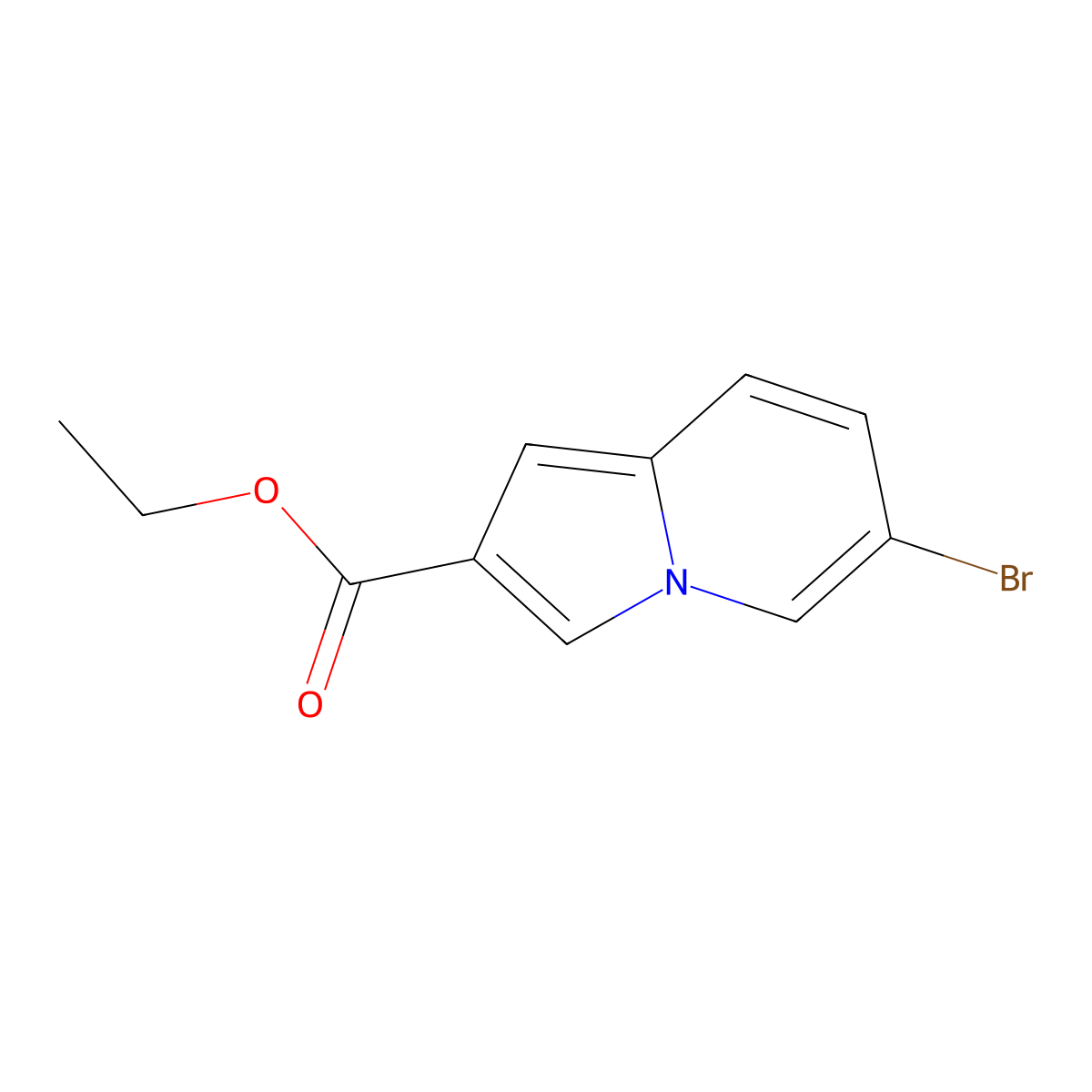 Ethyl 6-bromoindolizine-2-carboxylate molecular structure, CAS 1251014-35-3