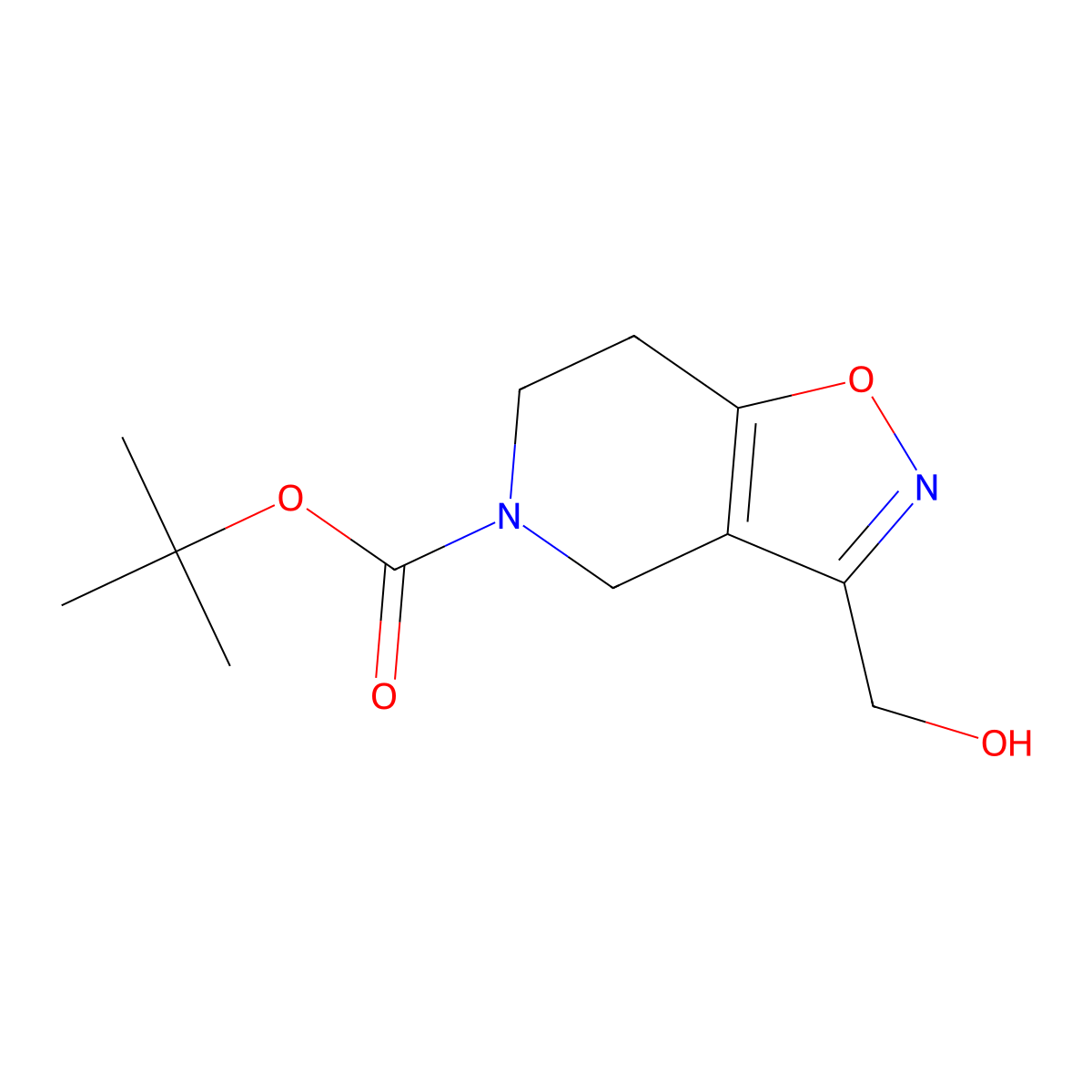 tert-butyl 3-(hydroxymethyl)-6,7-dihydroisoxazolo[4,5-c]pyridine-5(4H)-carboxylate molecular structure, CAS 1251014-58-0
