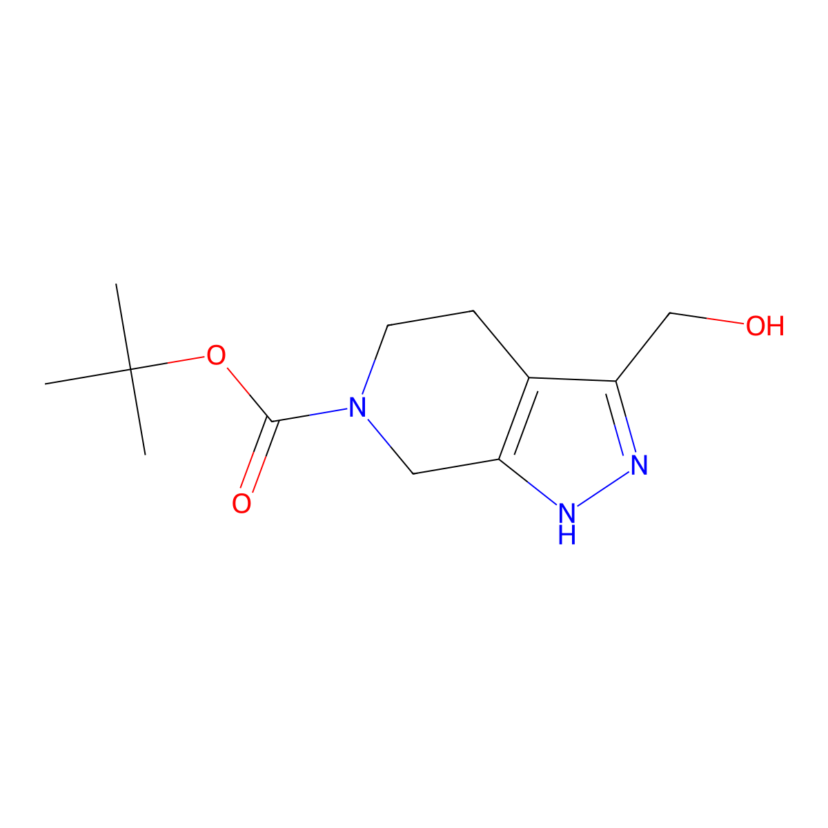 tert-Butyl 3-(hydroxymethyl)-4,5-dihydro-1H-pyrazolo[3,4-c]pyridine-6(7H)-carboxylate molecular structure, CAS 1251014-60-4