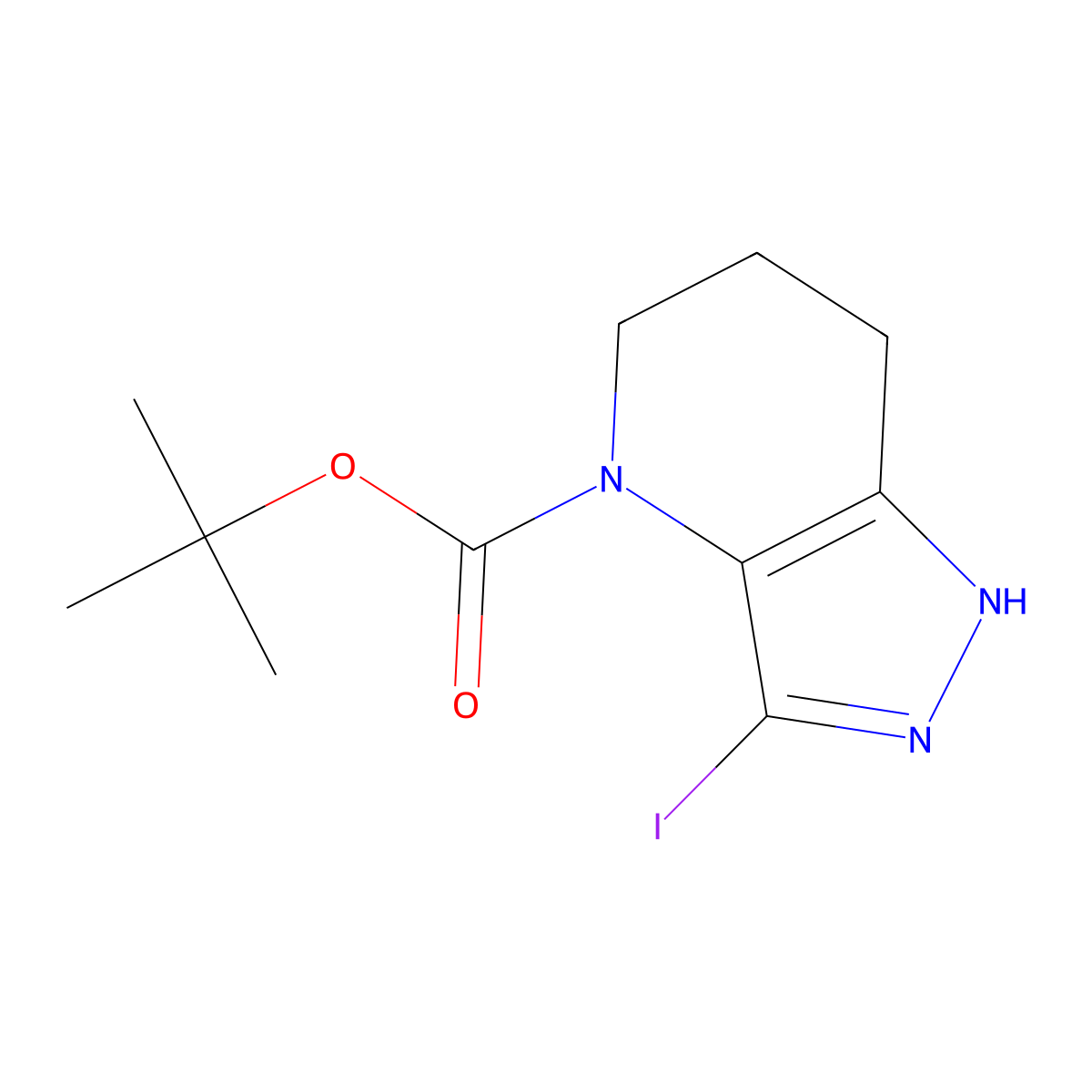 3-Iodo-1,5,6,7-tetrahydro-pyrazolo[4,3-b]pyridine-4-carboxylic acid tert-butyl ester molecular structure, CAS 1251014-79-5