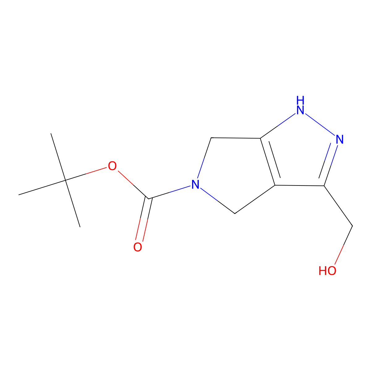 3-Hydroxymethyl-4,6-dihydro-1H-pyrrolo[3,4-C]pyrazole-5-carboxylic acid tert-butyl ester molecular structure, CAS 1251014-83-1