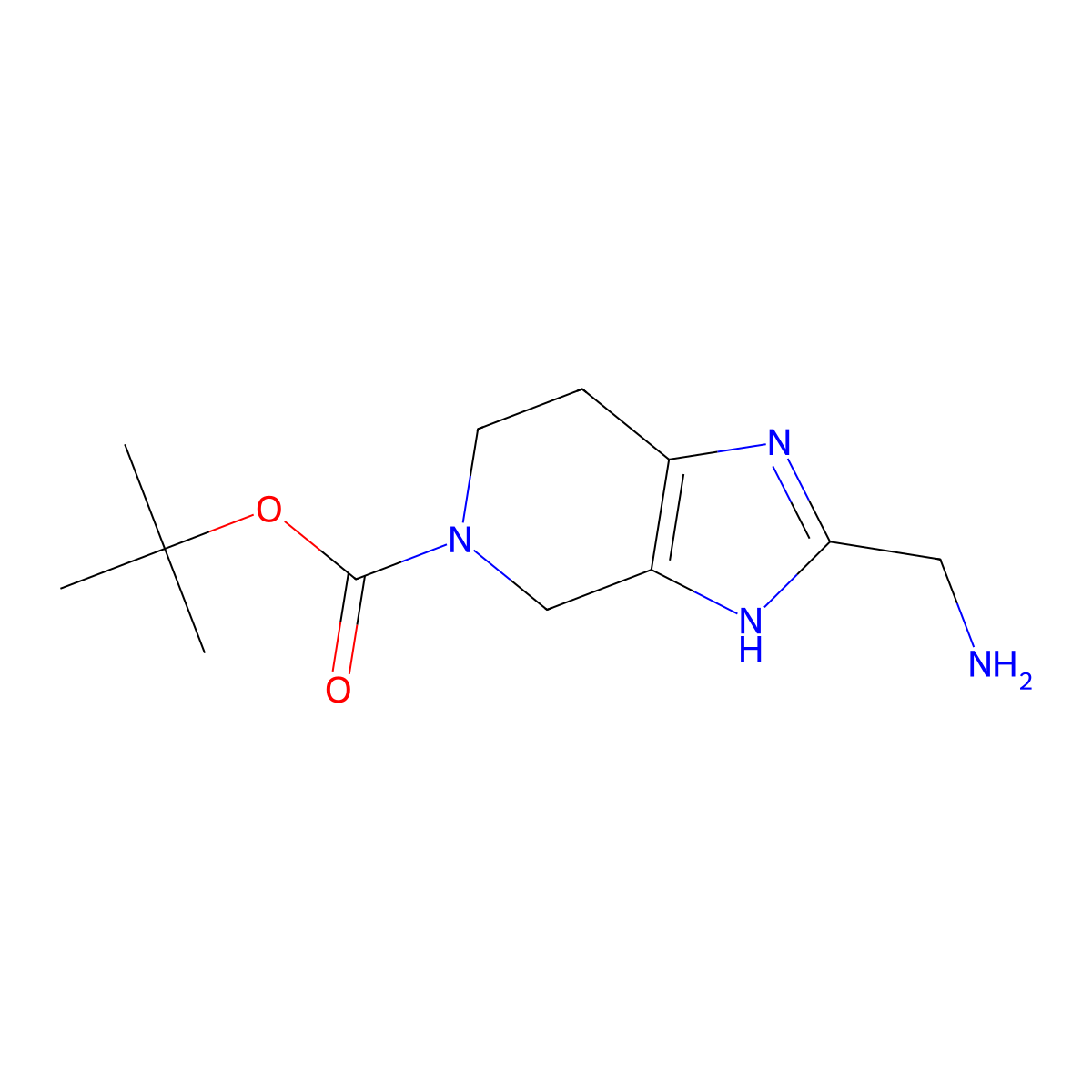 tert-Butyl 2-(aminomethyl)-6,7-dihydro-1H-imidazo[4,5-c]pyridine-5(4H)-carboxylate molecular structure, CAS 1251014-92-2