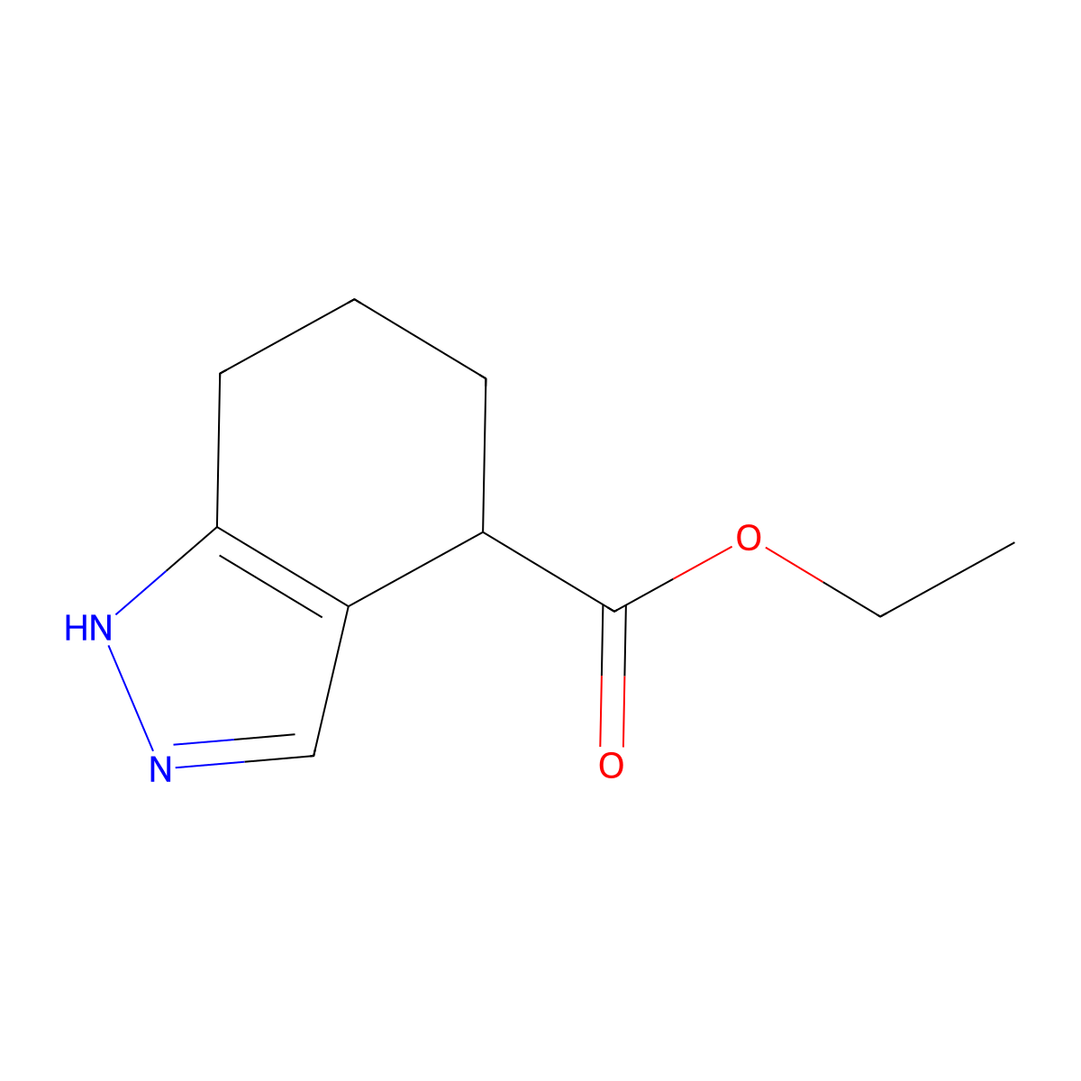 4,5,6,7-Tetrahydro-1H-indazole-4-carboxylic acid ethyl ester molecular structure, CAS 1251015-04-9